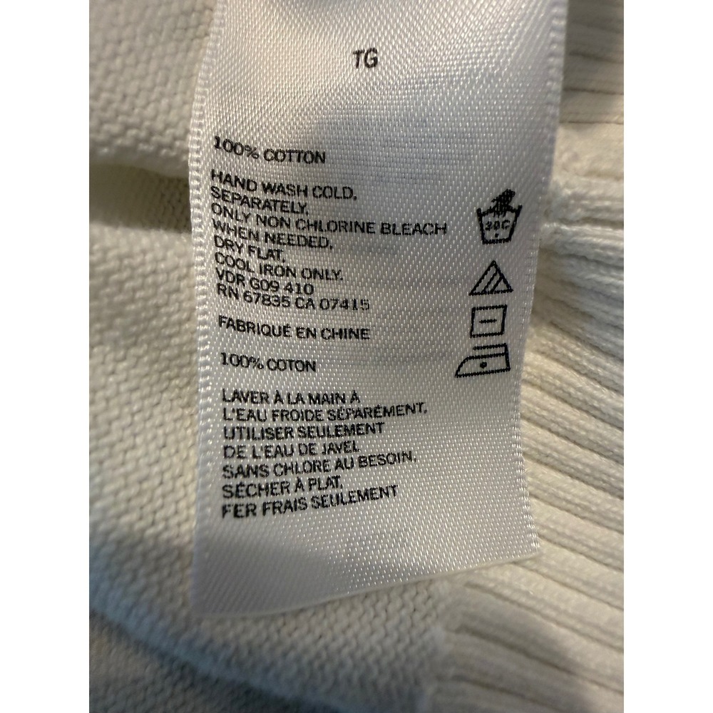 NAUTICA Men's XL White Crewneck Sweater preppy embroidered navy logo - Picture 8 of 8